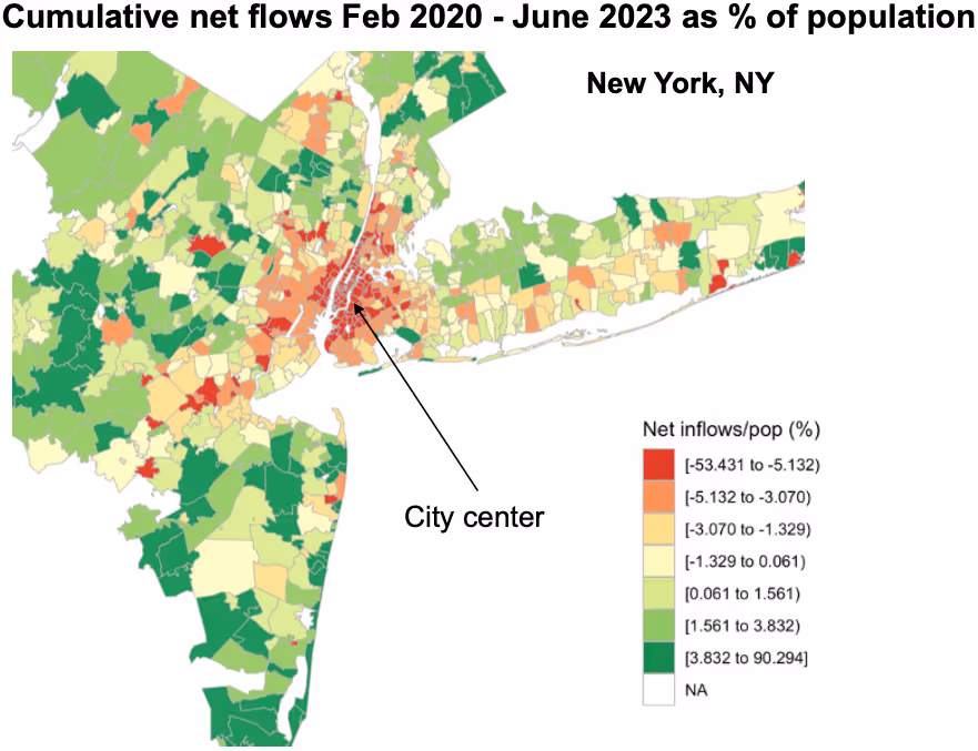 アメリカの大都市中心部からの人口流出 (ドーナツ化現象)